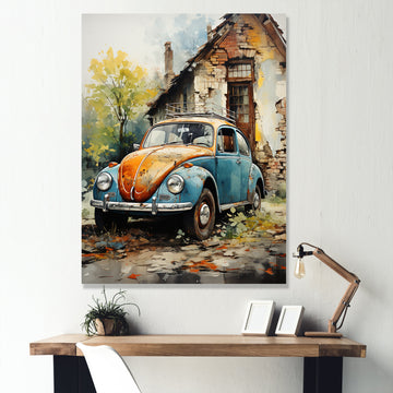 Symbolic German Car Charm - Car Vintage Canvas Wall Art